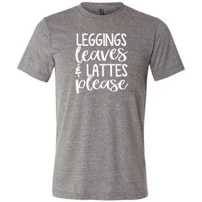 Leggings with Leaves & Lattes Print Shirt Unisex