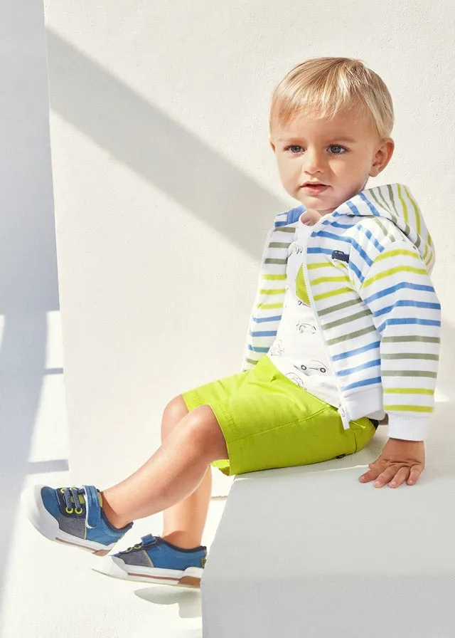 Lime Twill Bermuda Shorts for Baby Boy