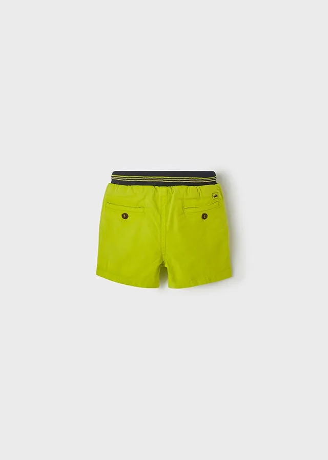 Lime Twill Bermuda Shorts for Baby Boy