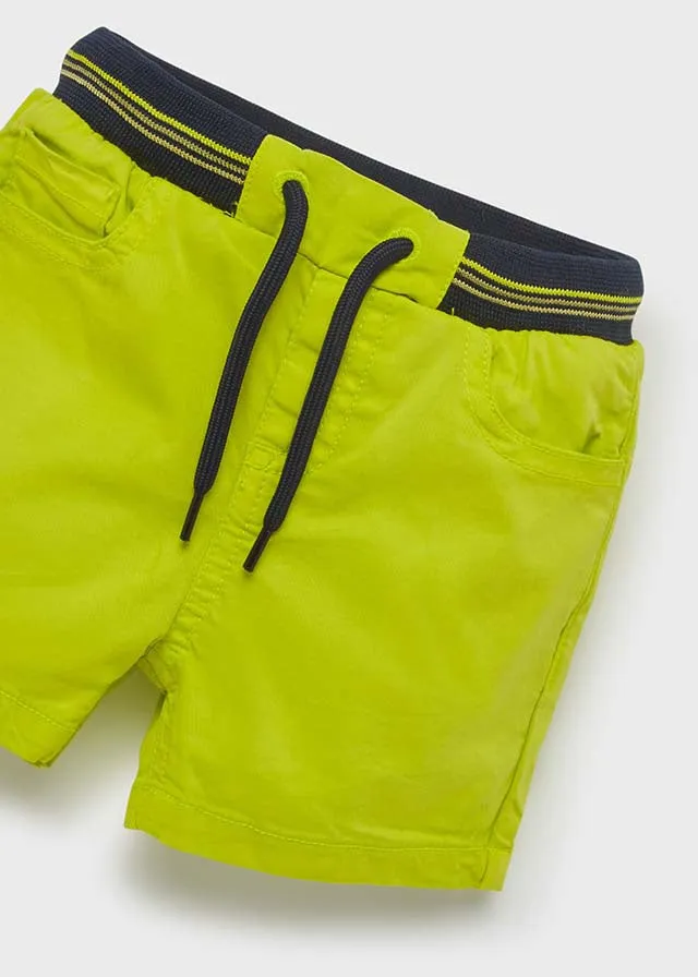 Lime Twill Bermuda Shorts for Baby Boy