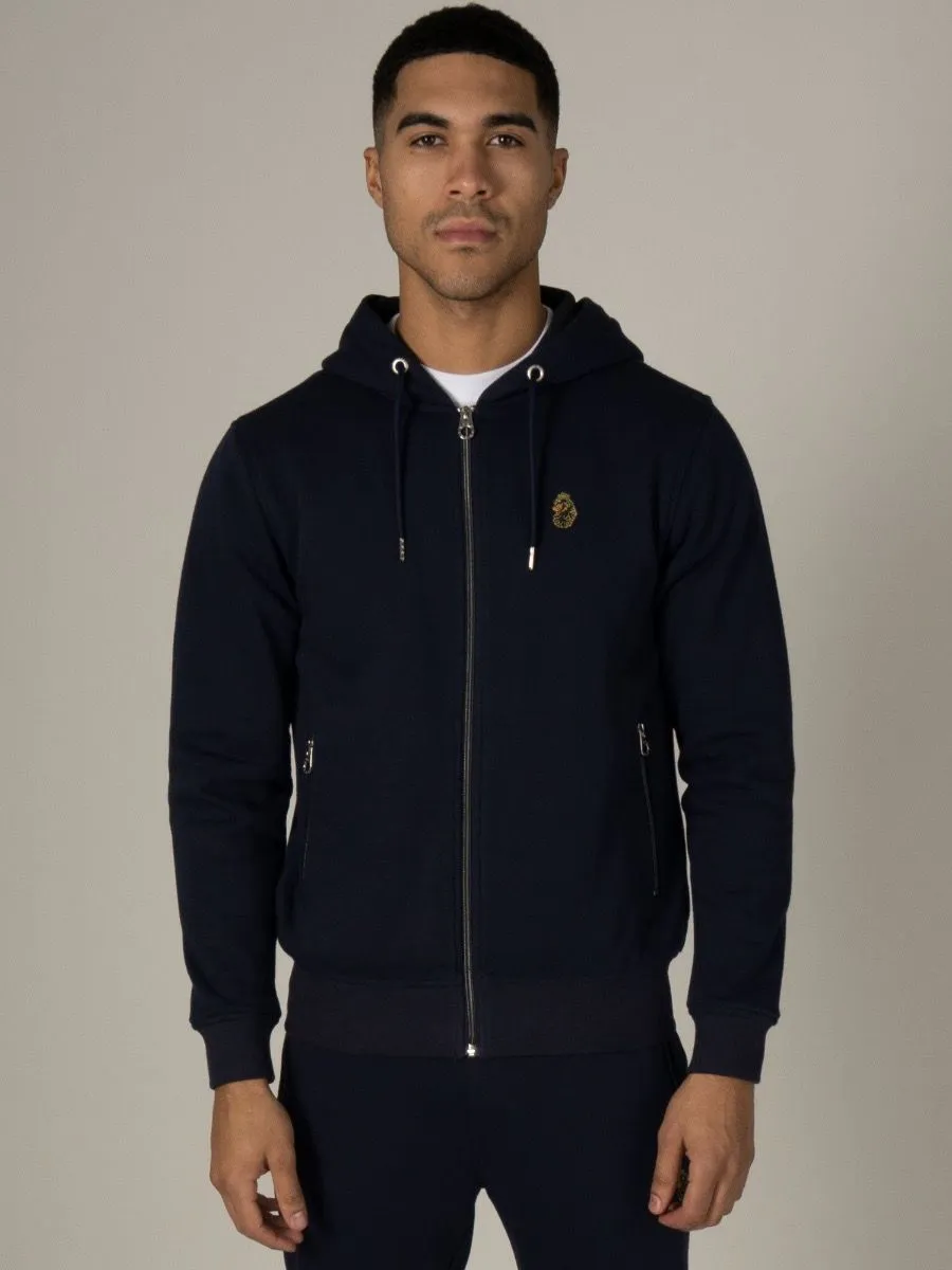 Dark Navy Berlin Zip Hoodies by Luke 1977