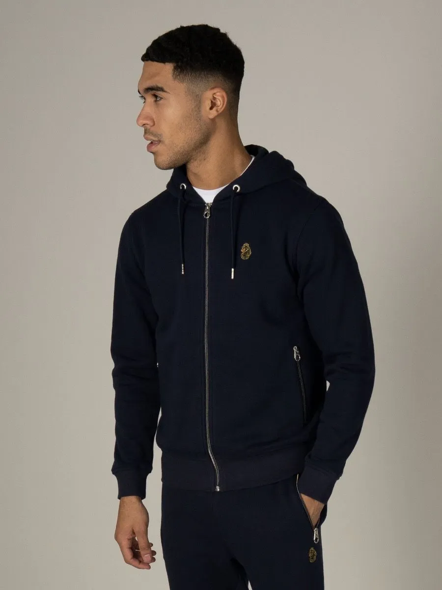 Dark Navy Berlin Zip Hoodies by Luke 1977