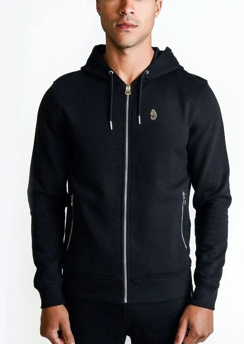 Jet Black Berlin Zip Hoodies by Luke 1977