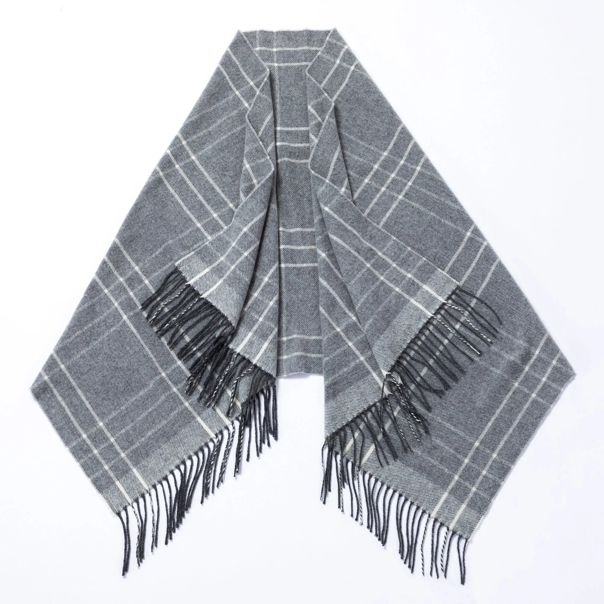 Luxurious Ukrainian Wool Cashmere Plaid Shawl