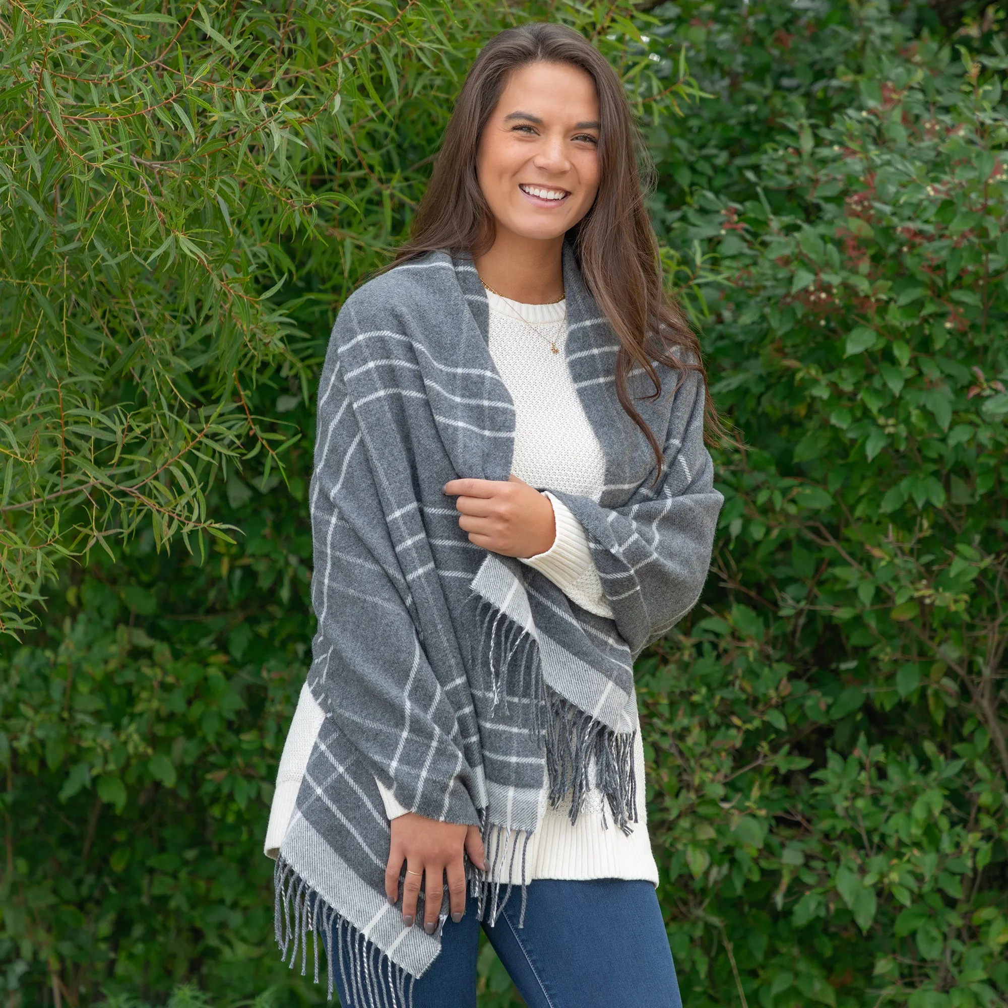 Luxurious Ukrainian Wool Cashmere Plaid Shawl