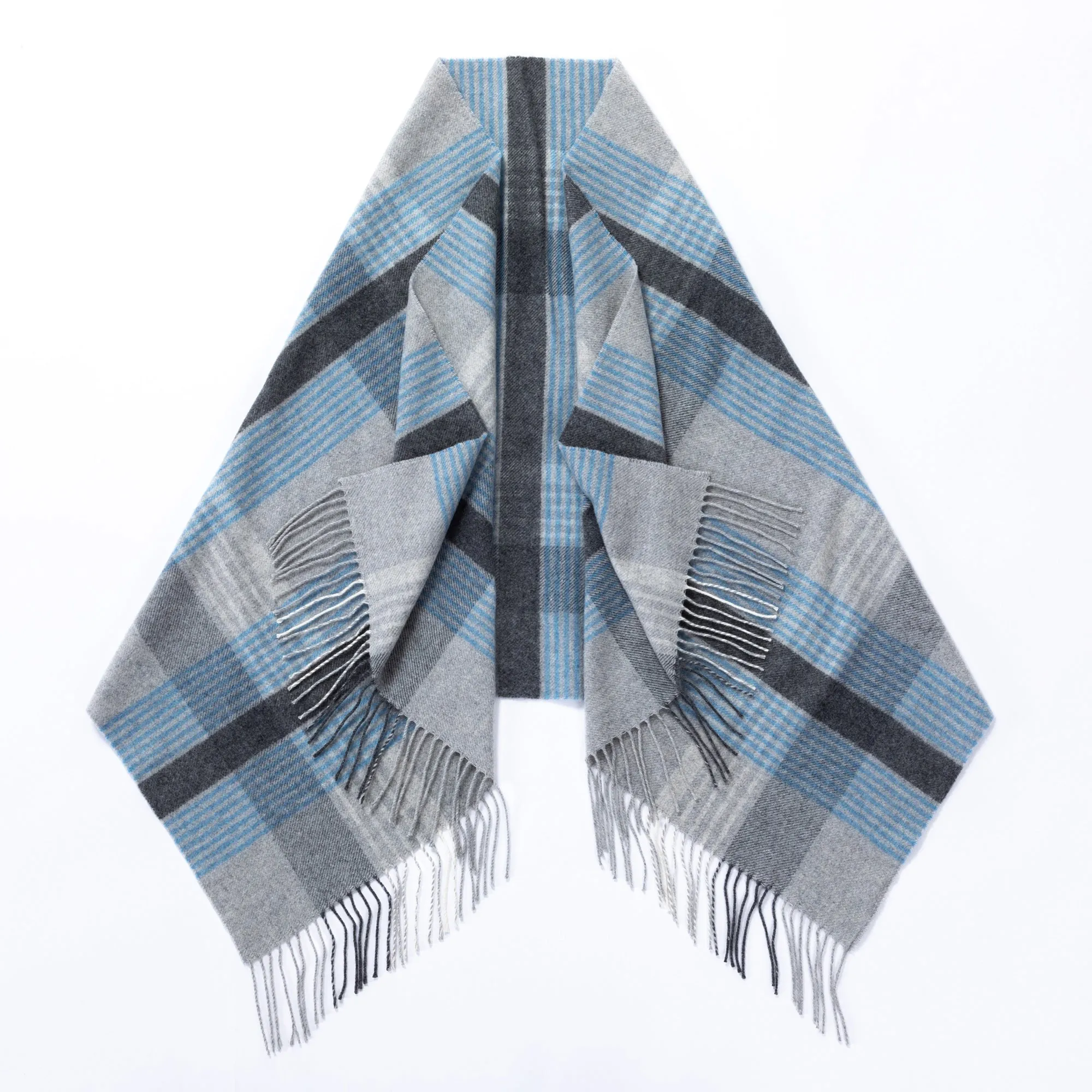 Luxurious Ukrainian Wool Cashmere Plaid Shawl