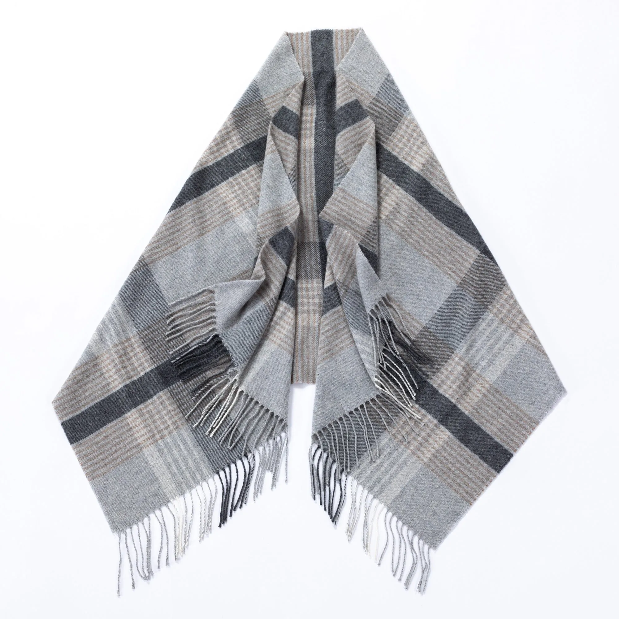 Luxurious Ukrainian Wool Cashmere Plaid Shawl