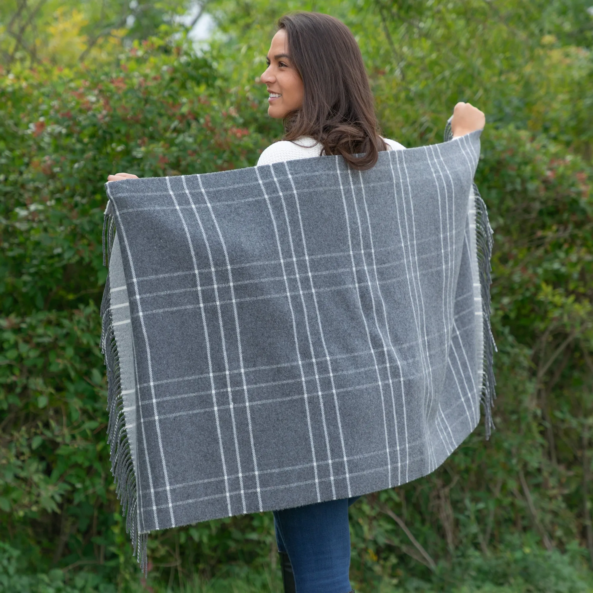 Luxurious Ukrainian Wool Cashmere Plaid Shawl