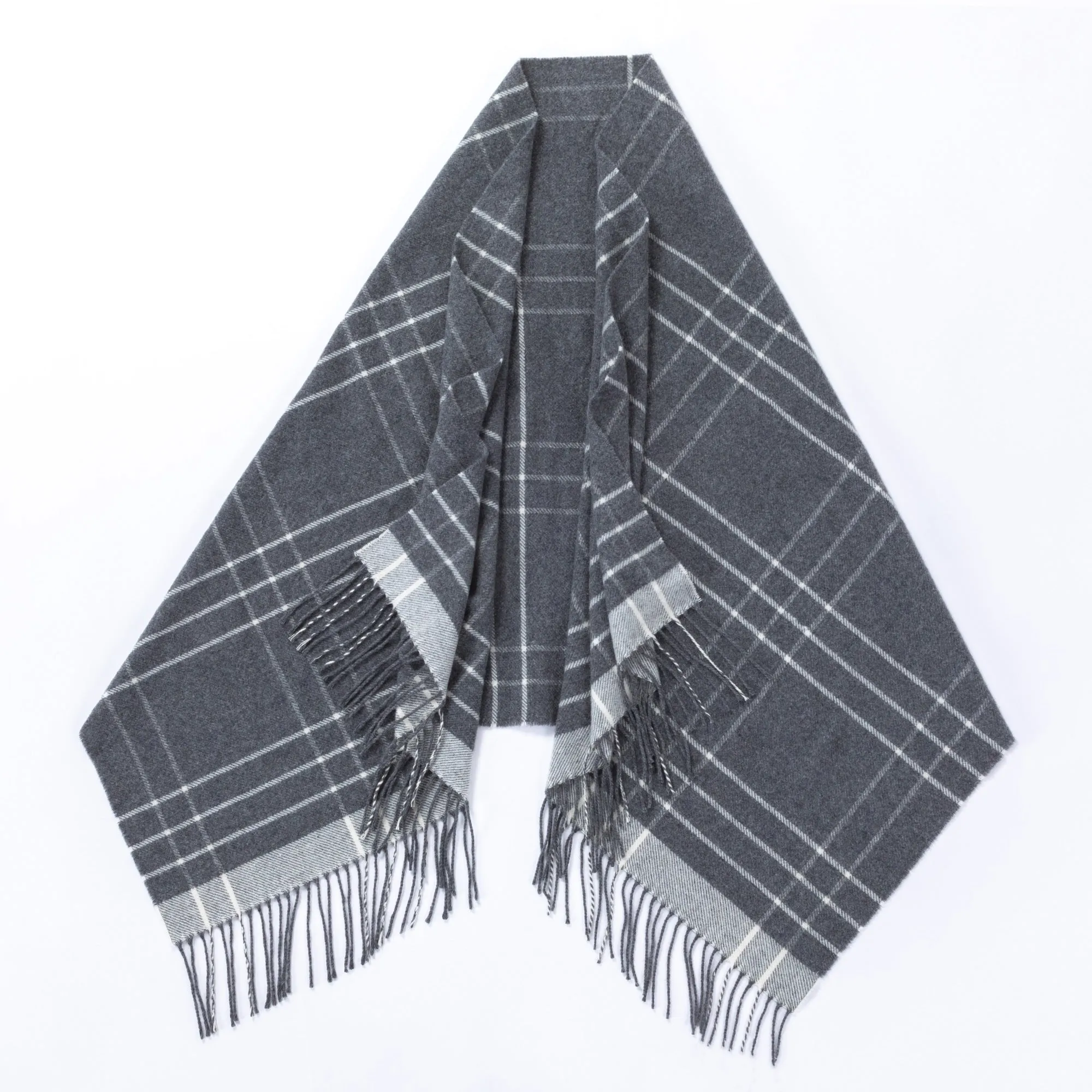 Luxurious Ukrainian Wool Cashmere Plaid Shawl