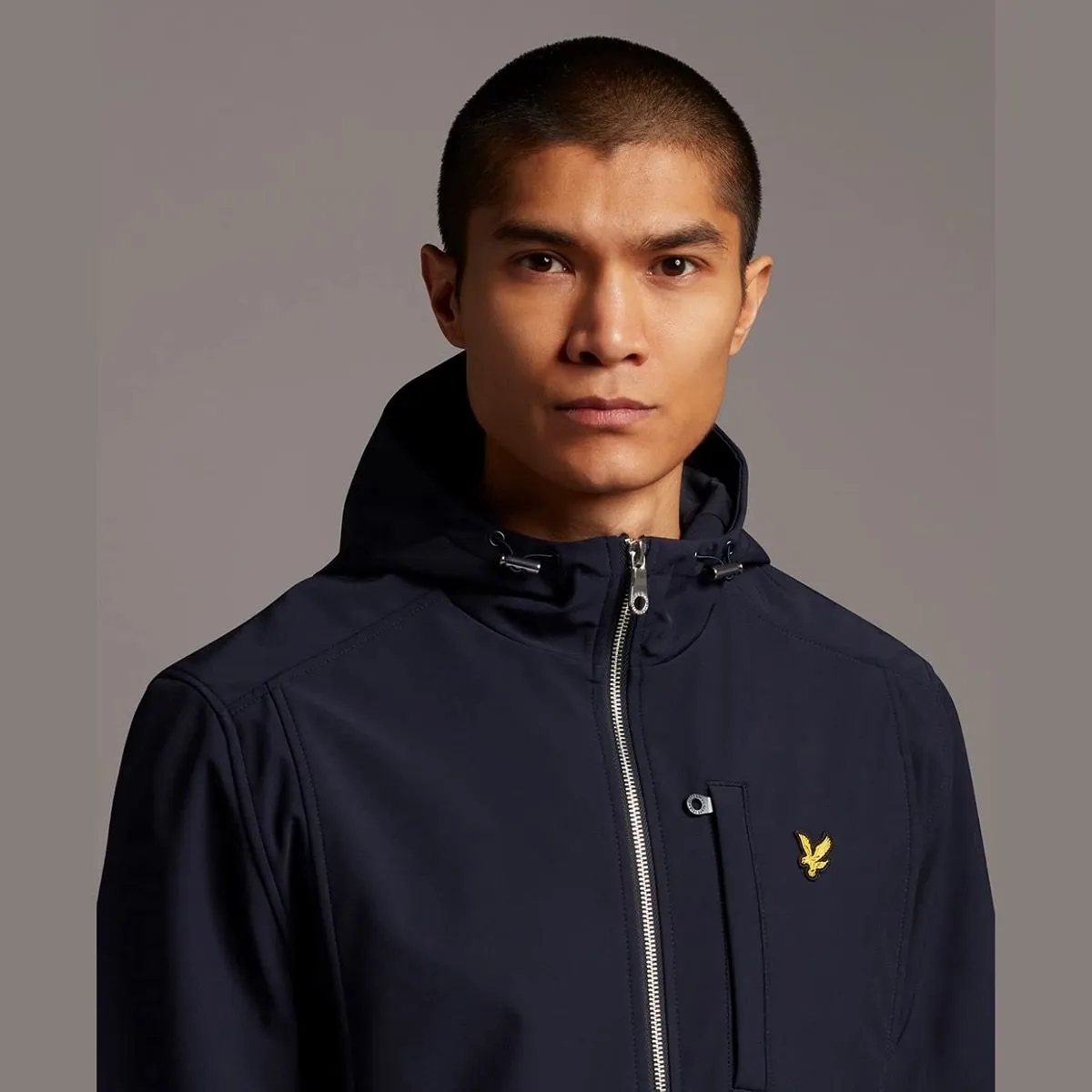 Fashionable Lyle and Scott Dark Navy Softshell Hooded Jacket