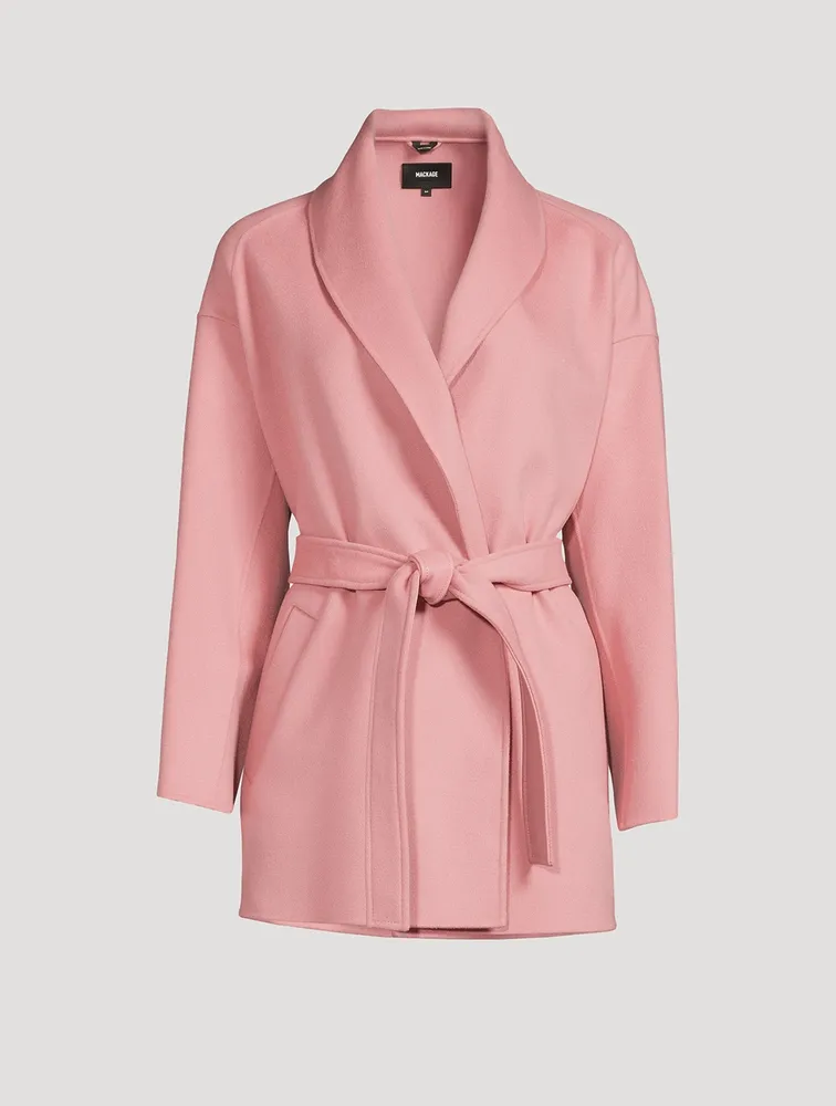 MACKAGE Tyra Belted Wool Wrap Coat can be rewritten as MACKAGE Wool Wrap Coat with Belt - Tyra.