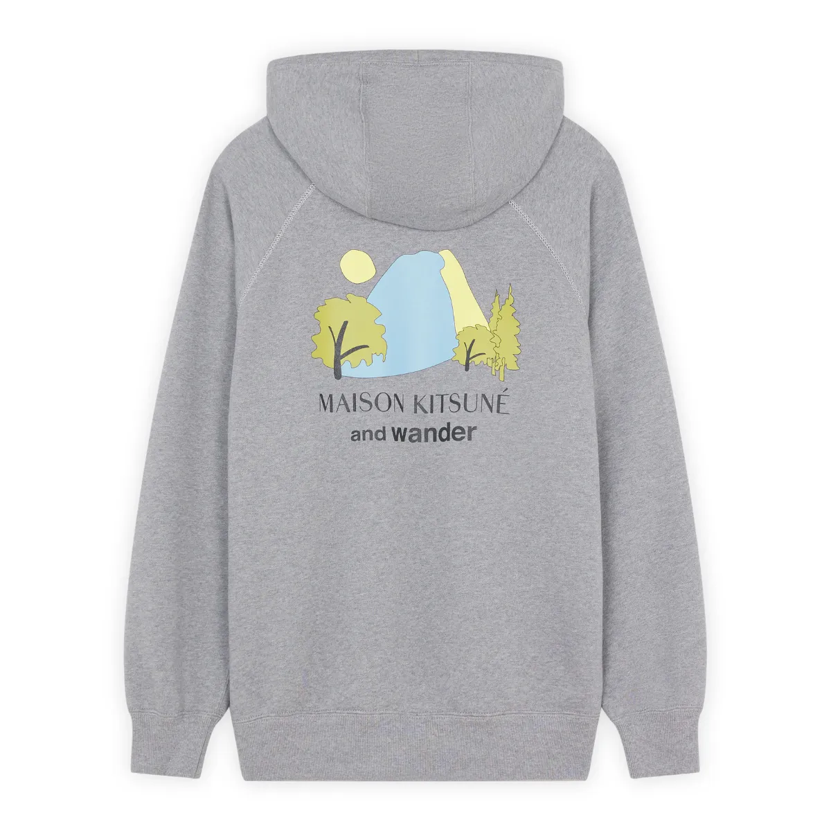 Maison Kitsune And Wander Dry Cotton Hoodie Ash Grey MK Collaboration