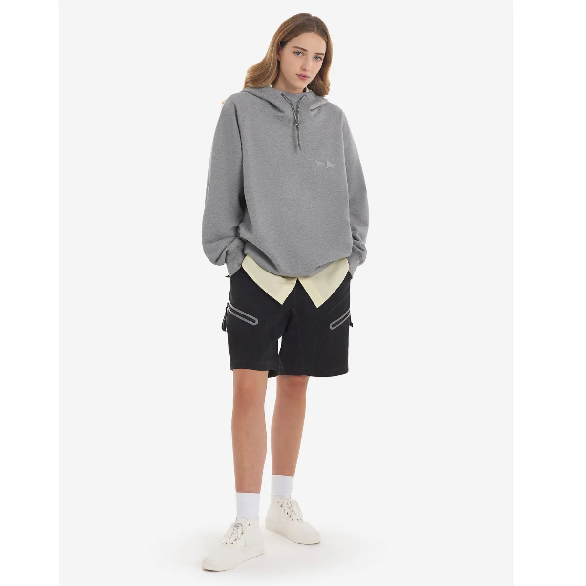 Maison Kitsune And Wander Dry Cotton Hoodie Ash Grey MK Collaboration