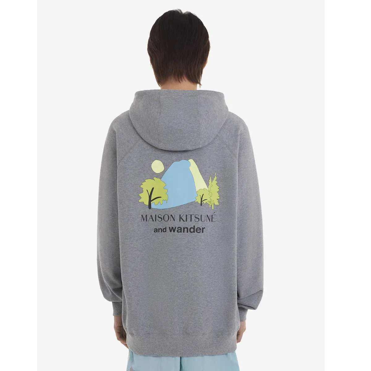 Maison Kitsune And Wander Dry Cotton Hoodie Ash Grey MK Collaboration