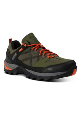 Samaris III Low Shoes by Regatta in Green and Blaze Orange for Men