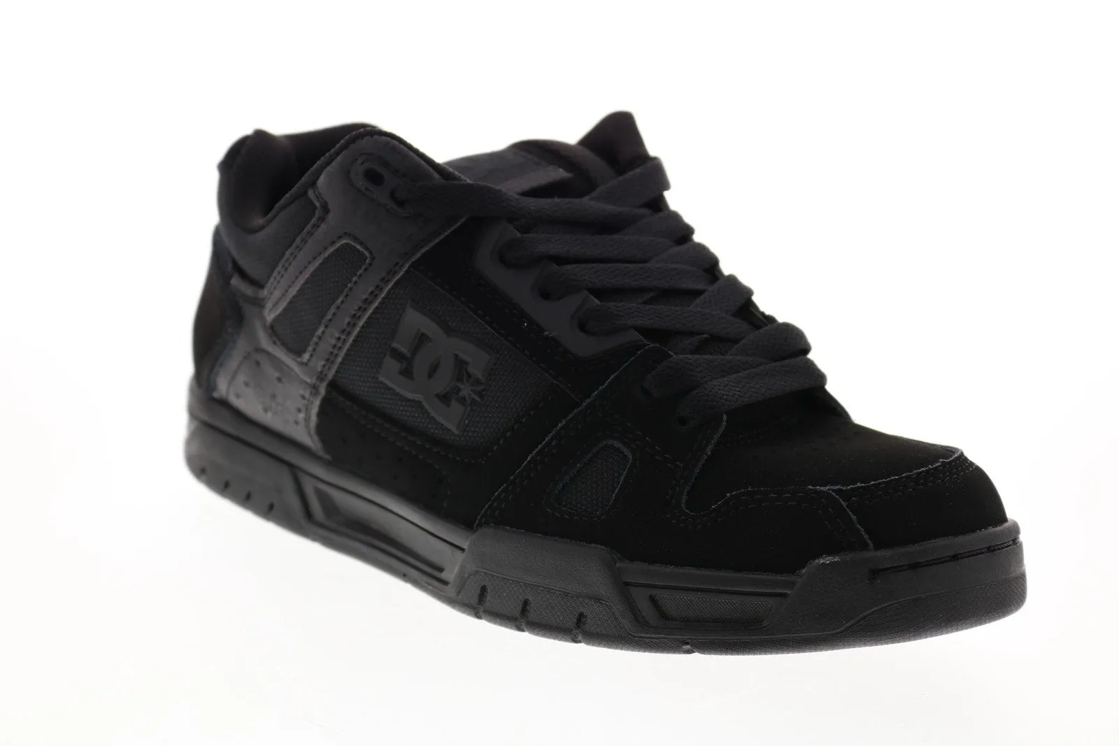 Mens Black Suede Lace Up Skate Sneakers Shoes by DC Stag 320188