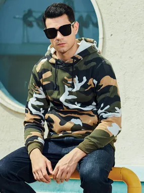 Men's Camouflage Polyester Hoodie - Long Sleeve Casual Sweatshirt