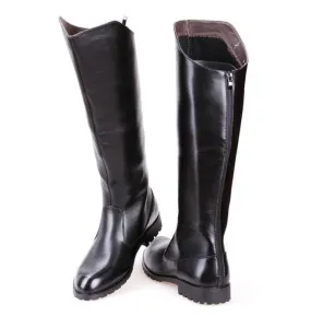 Men's Plain Toe Back Zip Martin Riding Boots