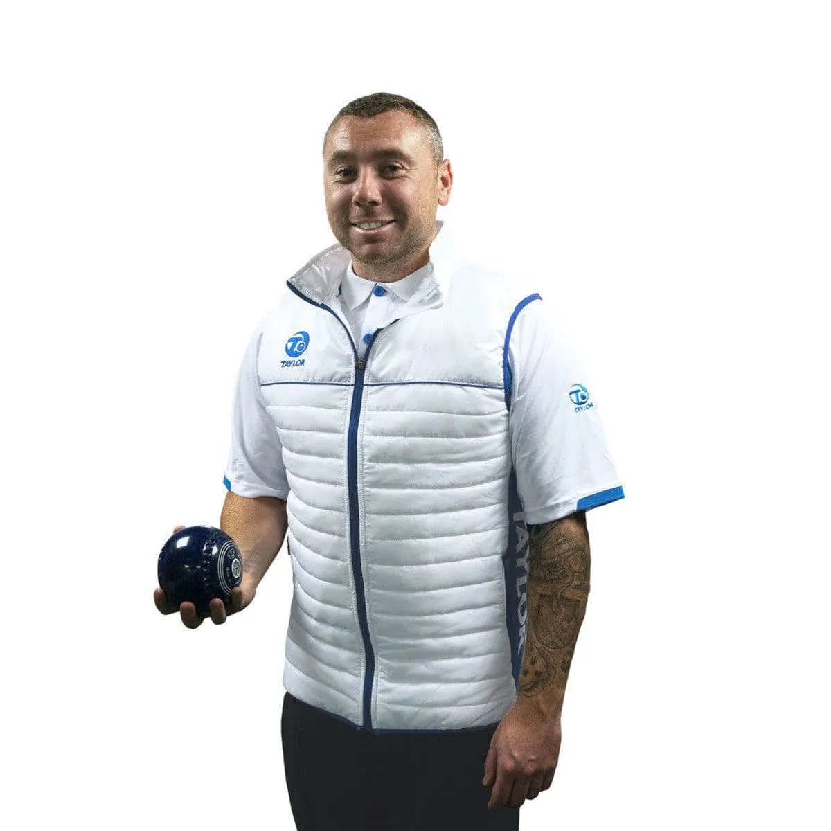 Mens Puffa Bodywarmer - White/Blue