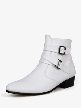 Men's White Chelsea Jodhpur Ankle Boots