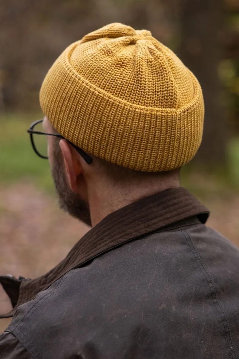 Merino Bifold Watch Cap in Mustard Color