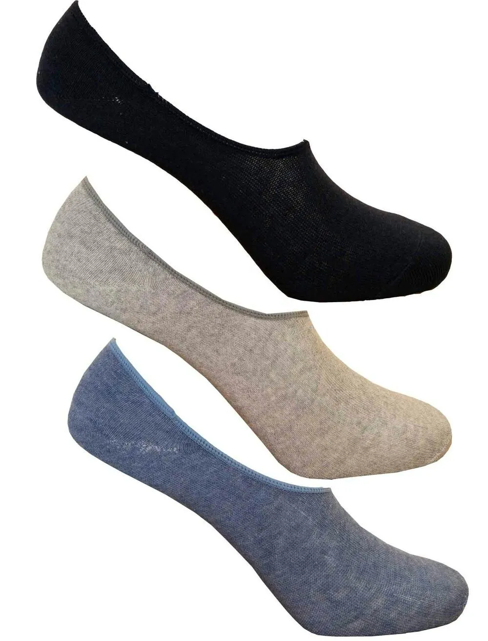 Mid Chambray 3 Pairs Chambray Footsies
