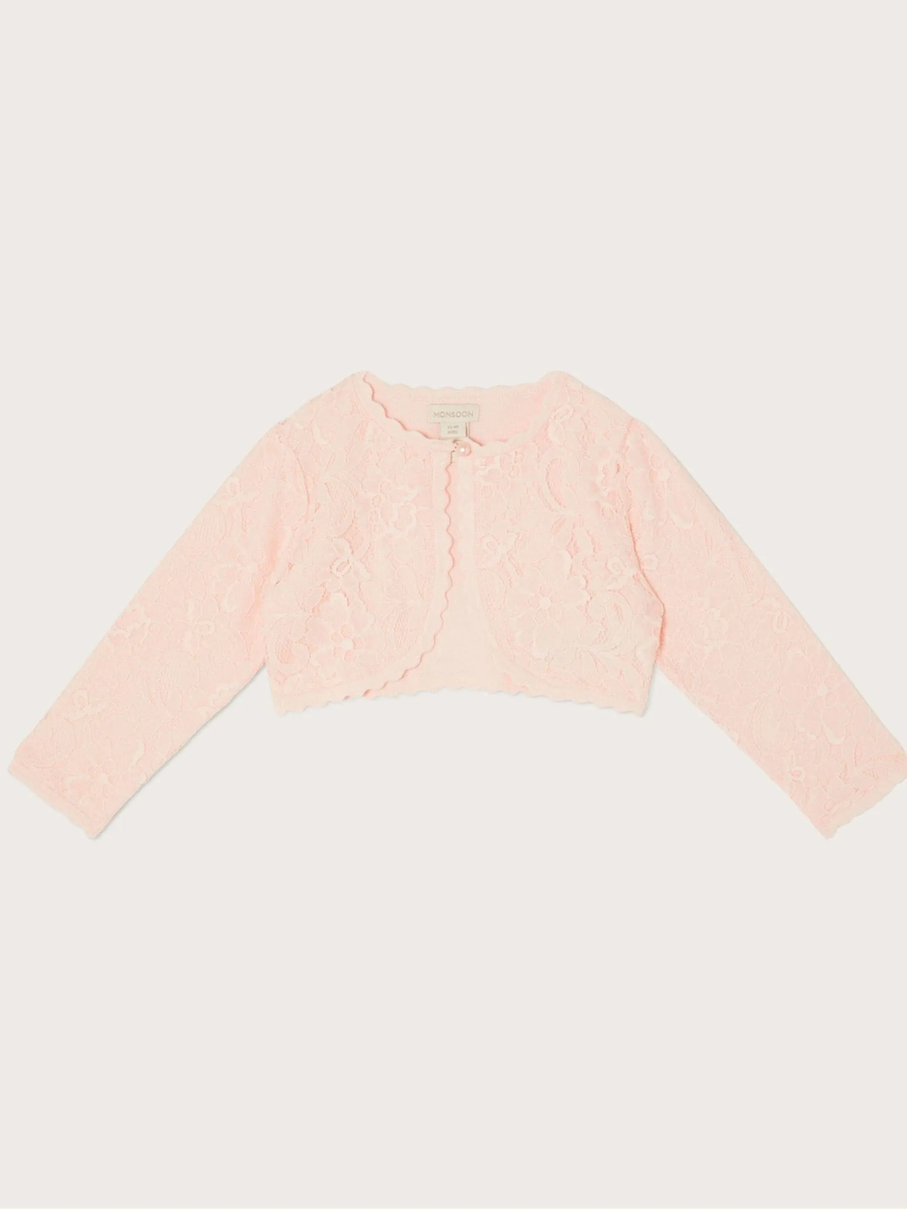 Monsoon Pink Baby Lace 100% Cotton Cardigan