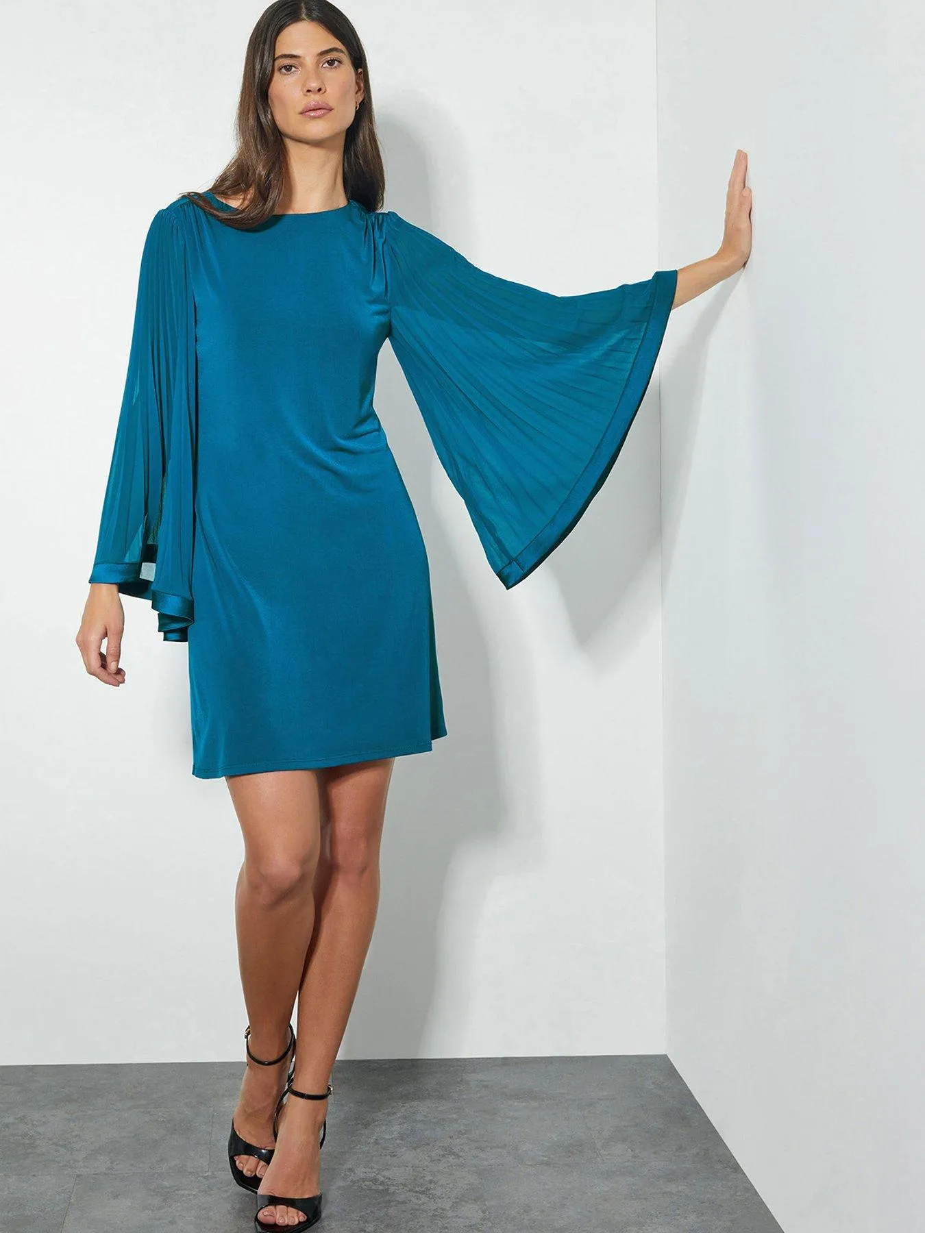 Monsoon Win Woven Jersey Tunic Dress
