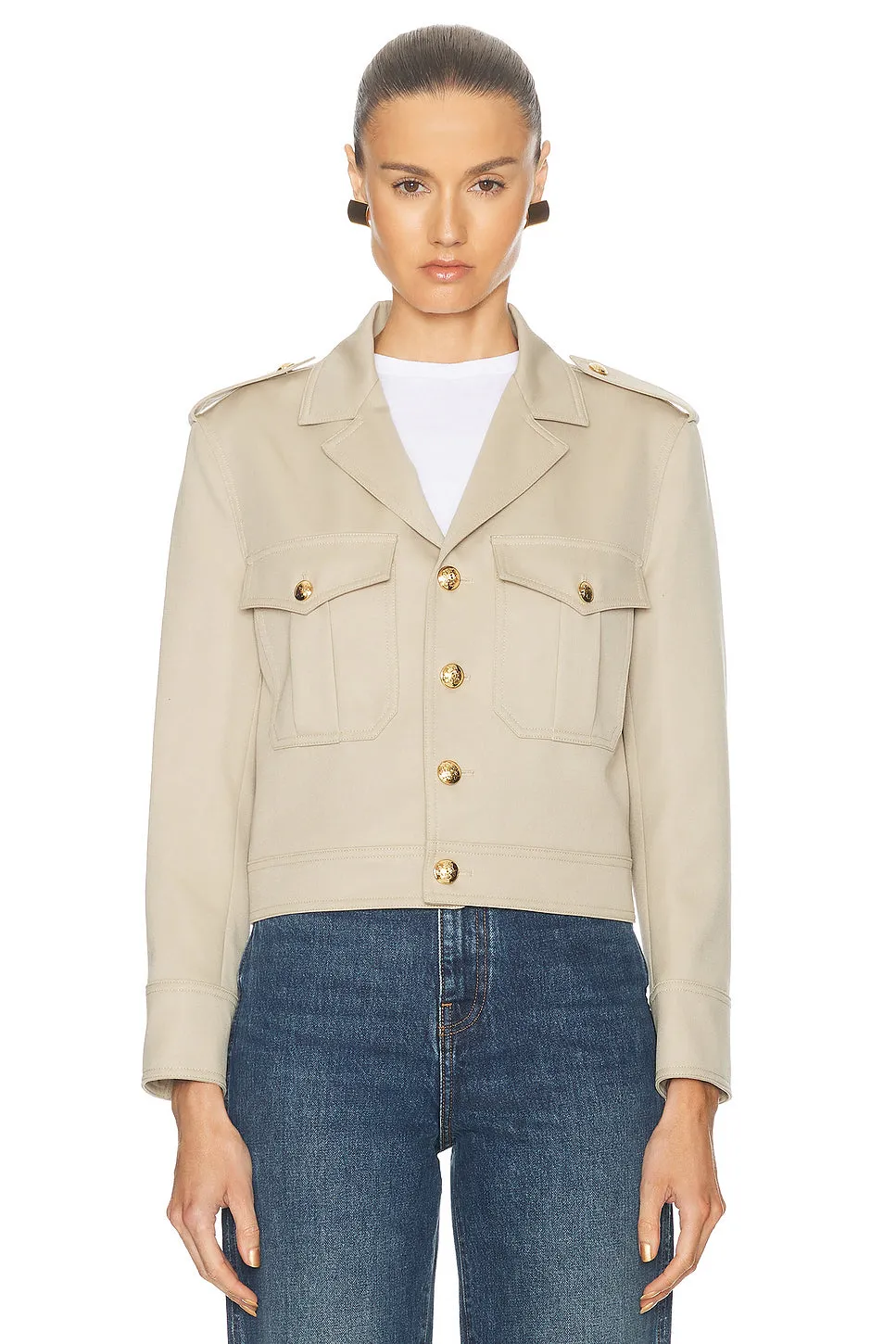 NILI LOTAN Lise Cropped Military Jacket