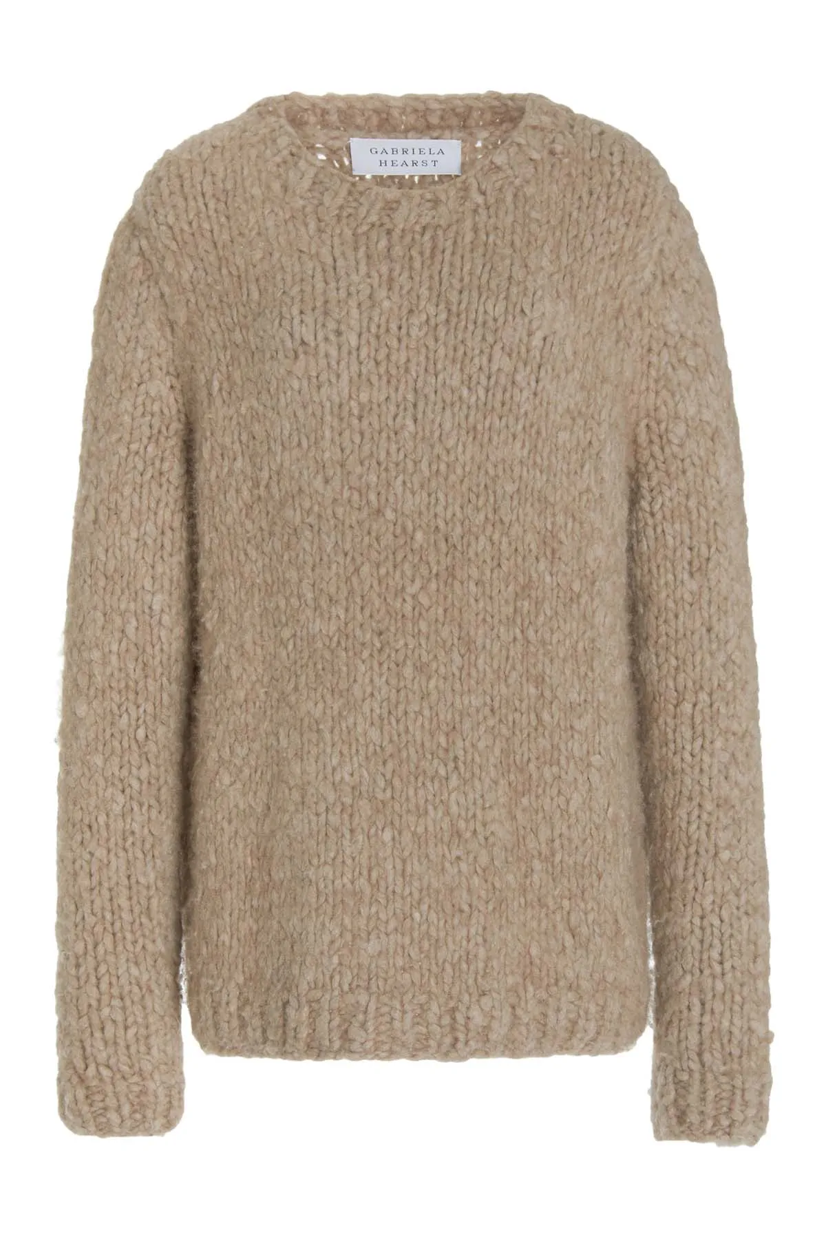 Oatmeal Cashmere Knit Sweater by Lawrence: Shop Now.