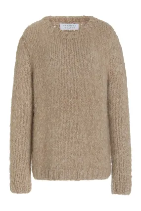 Oatmeal Cashmere Knit Sweater by Lawrence: Shop Now.