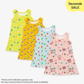 Pack of 4 A-line Dresses - No Print Choice (with Dirt Marks/Stitch Defects)