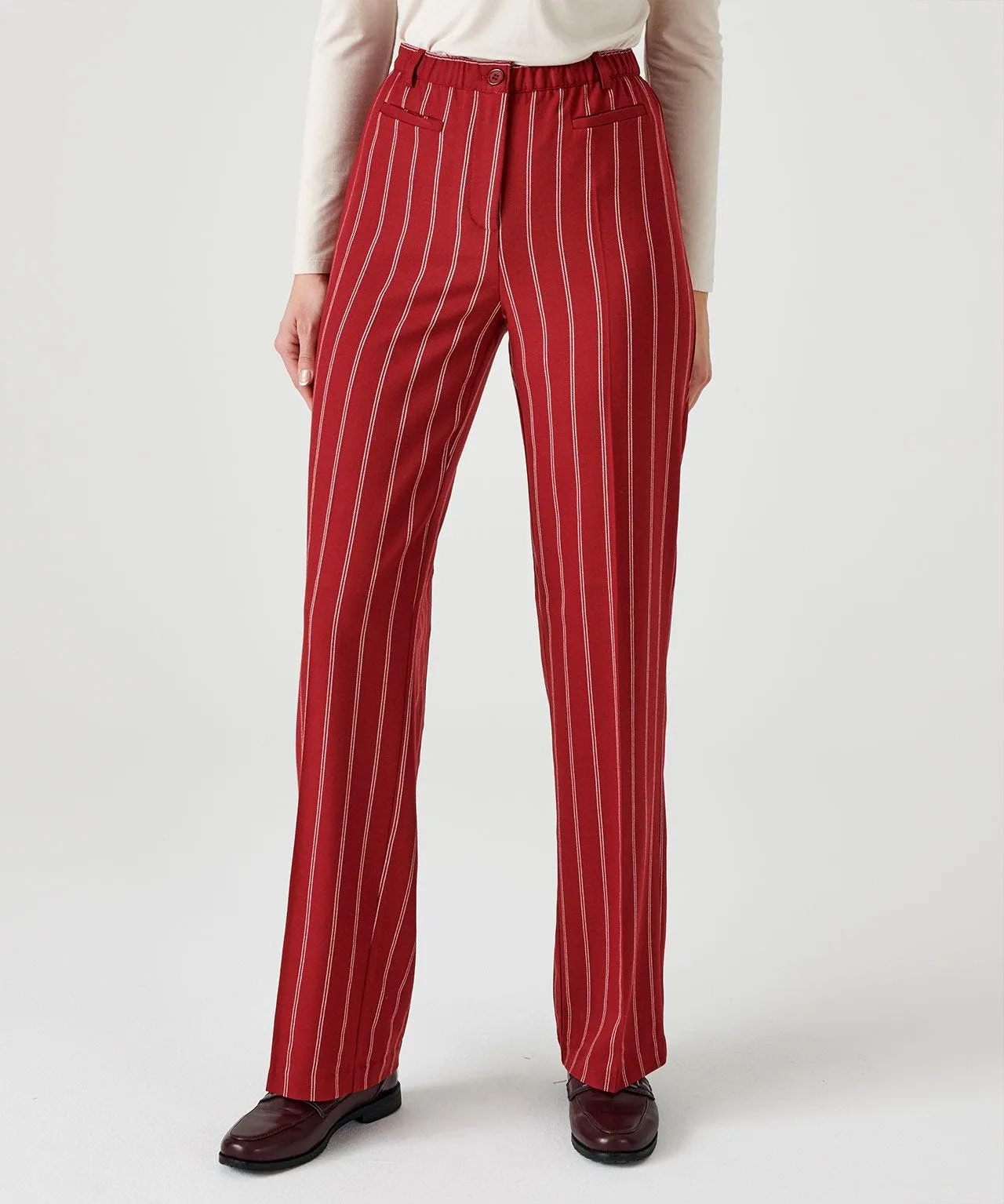 Pinstripe Slimming Pants