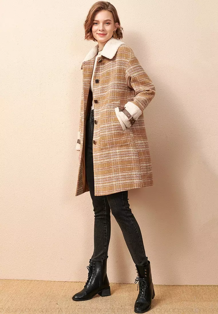 Plaid Wool Coat for Women - ONX.HK Warm and Stylish