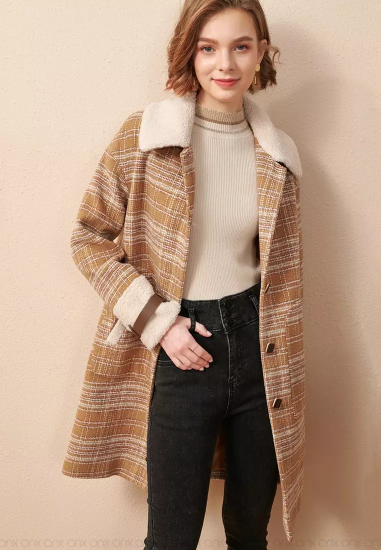 Plaid Wool Coat for Women - ONX.HK Warm and Stylish