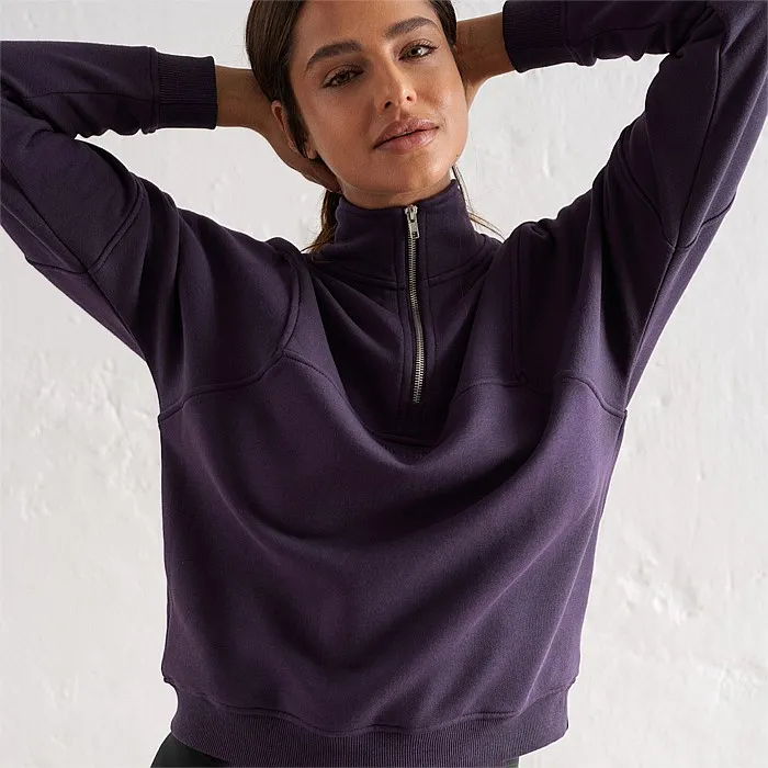 Plum Logo Sweat Half Zip Hoodies & Crews at Stirling Sports.