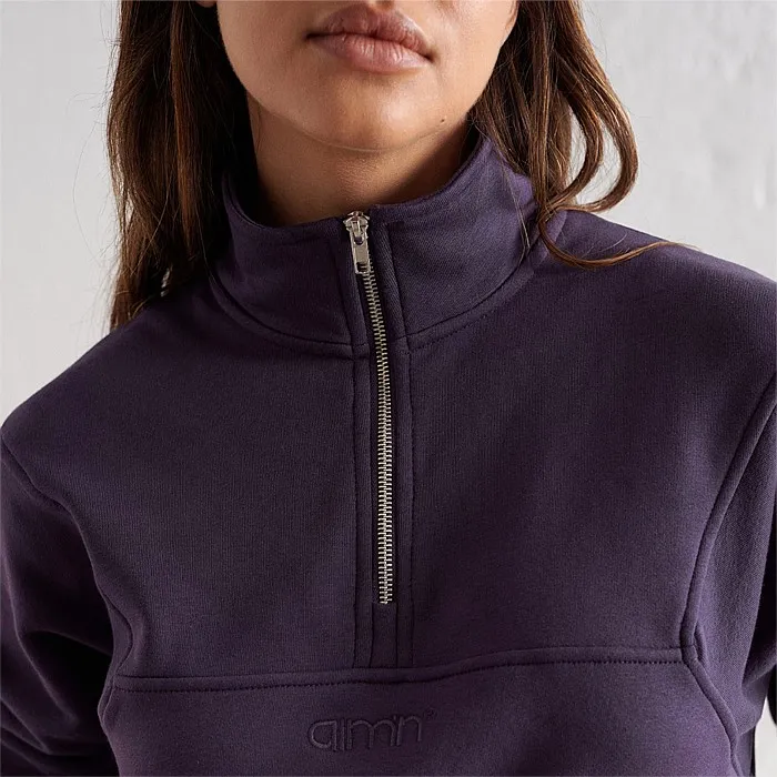 Plum Logo Sweat Half Zip Hoodies & Crews at Stirling Sports.