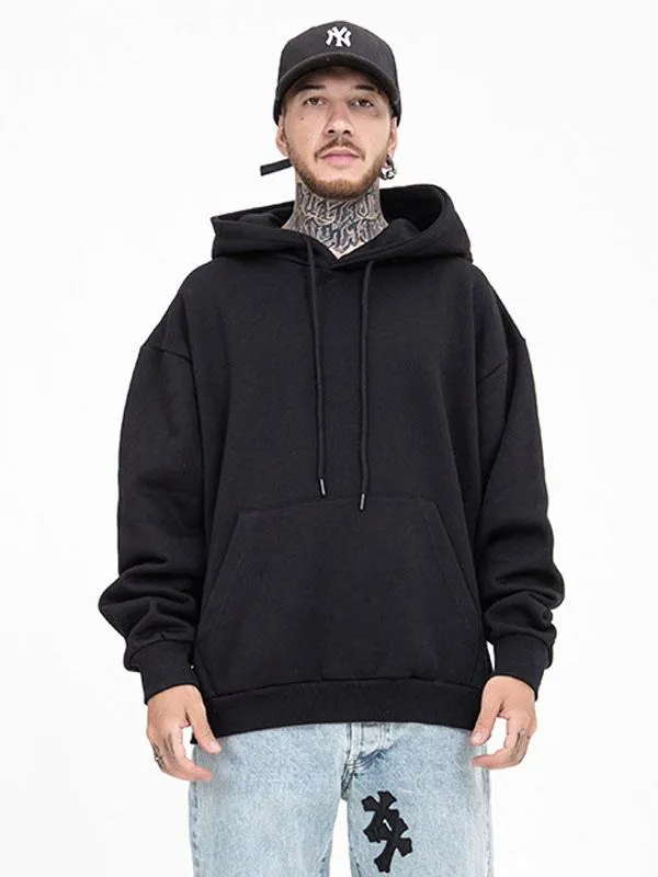 Polyester Hooded Men's Sweatshirt with Long Sleeves.