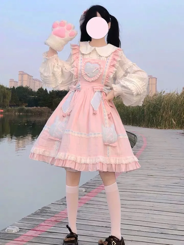 Casual Lolita Cotton Candy Cat Jsk Dress - Pre-order