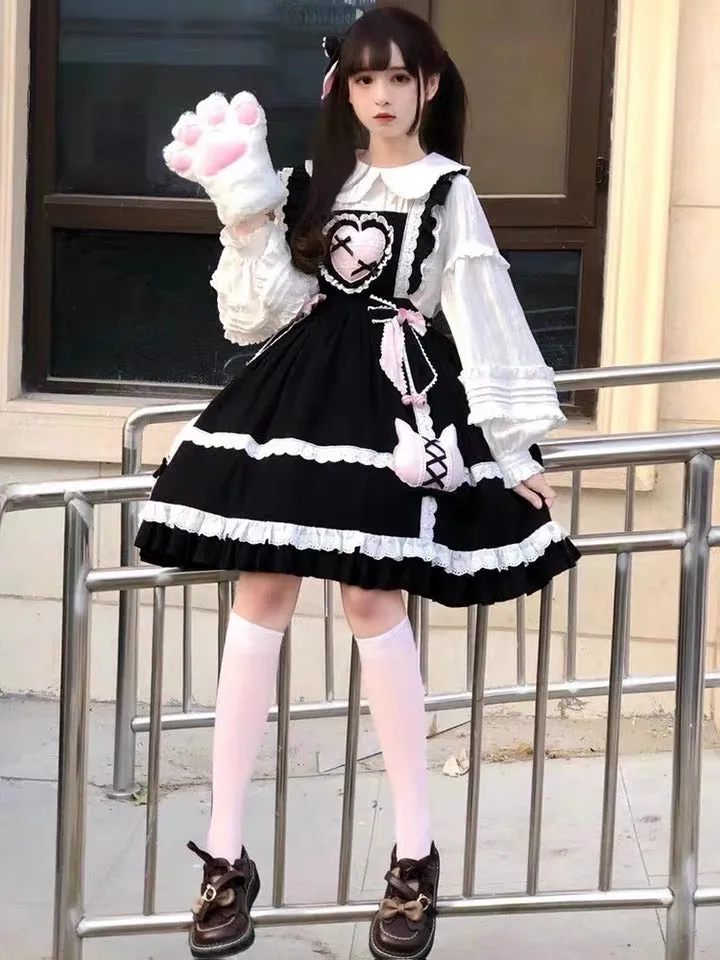 Casual Lolita Cotton Candy Cat Jsk Dress - Pre-order