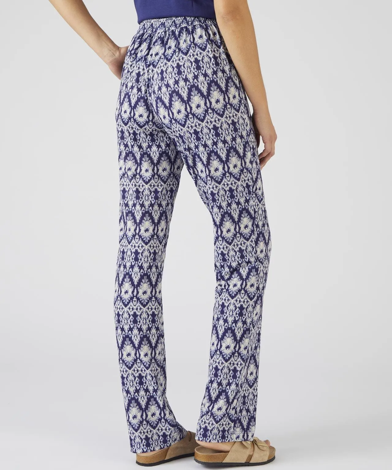 Printed Jersey Tapered-leg Pants