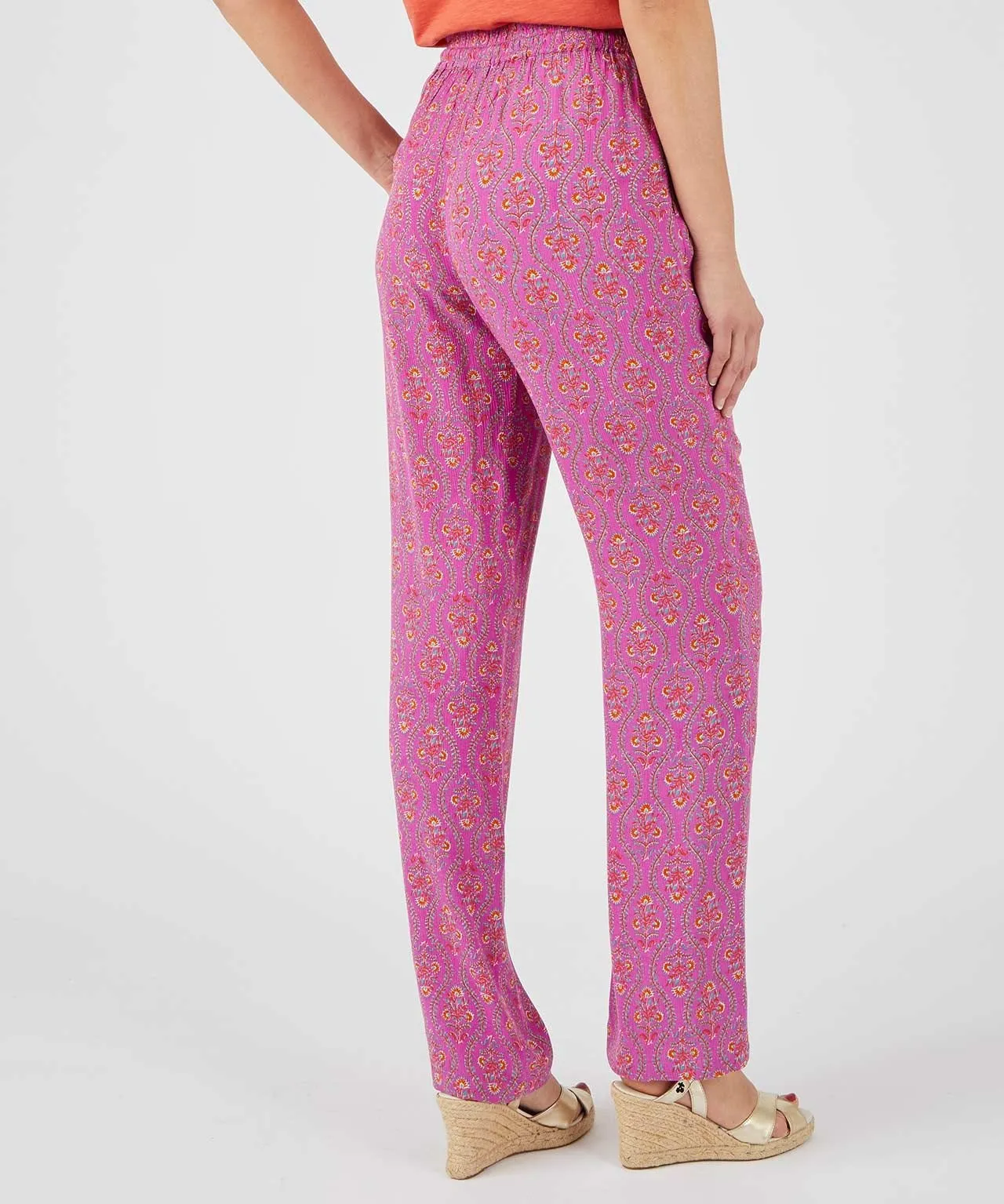 Printed Crinkle Pants