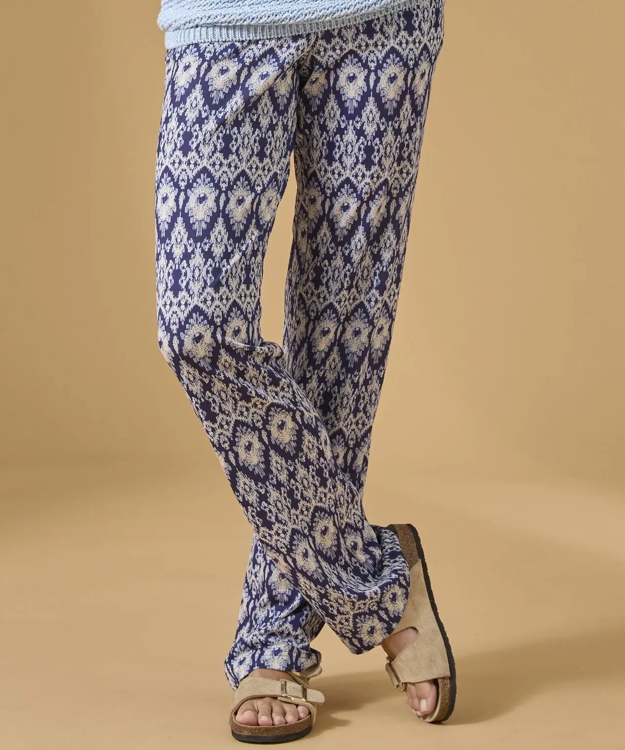 Printed Jersey Tapered Pants