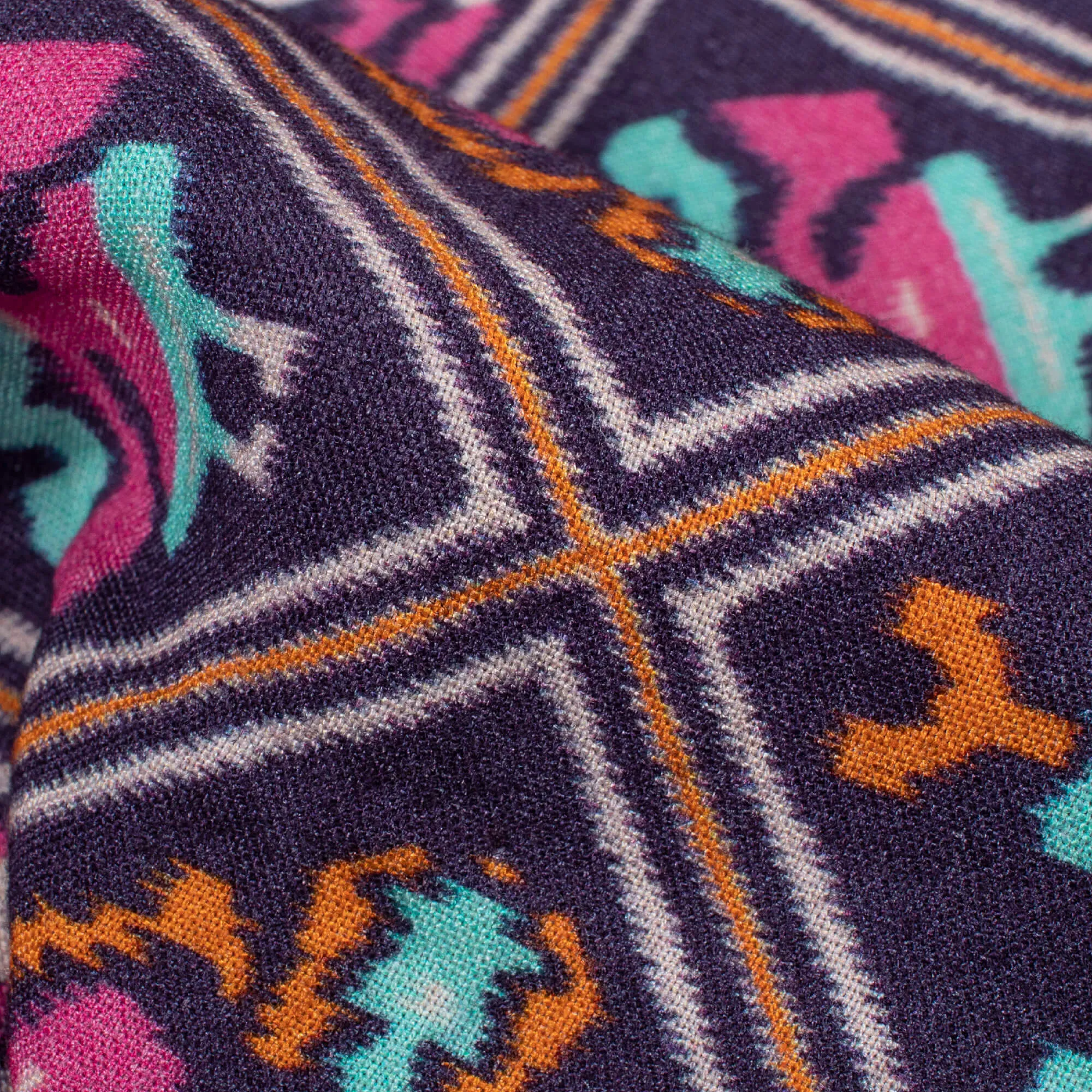 Purple and Pink Patola Pattern Viscose Rayon Fabric - Width 58 inches