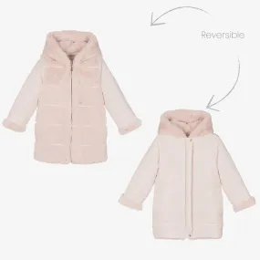 Reversible Pink Faux Fur Coat