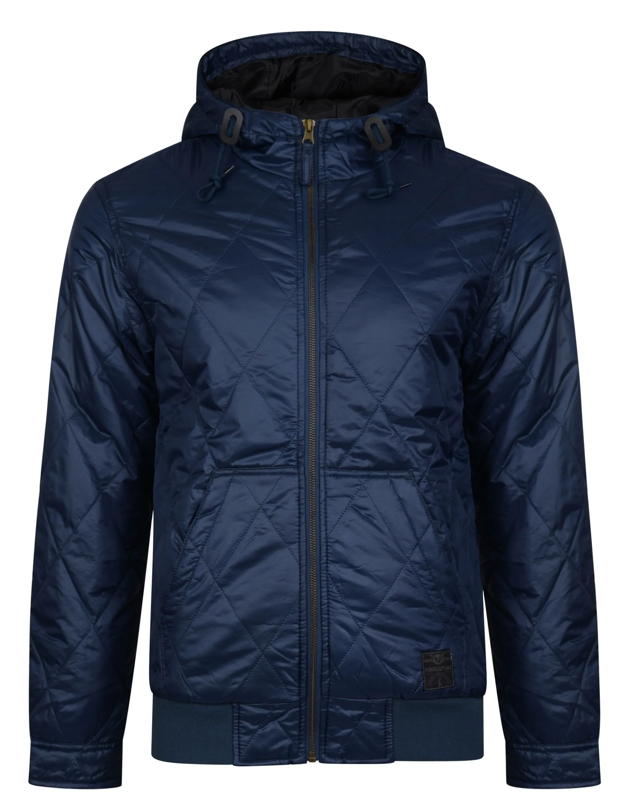 Ringspun Krarup Short Hooded Quilted Jacket in Navy