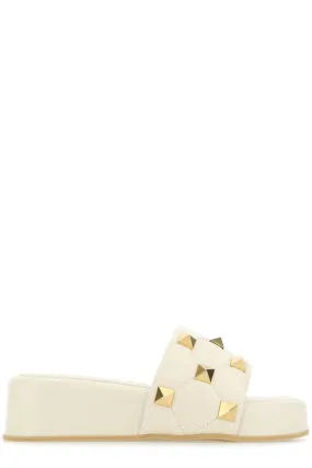 Rockstud Wedge Slides by Valentino Garavani