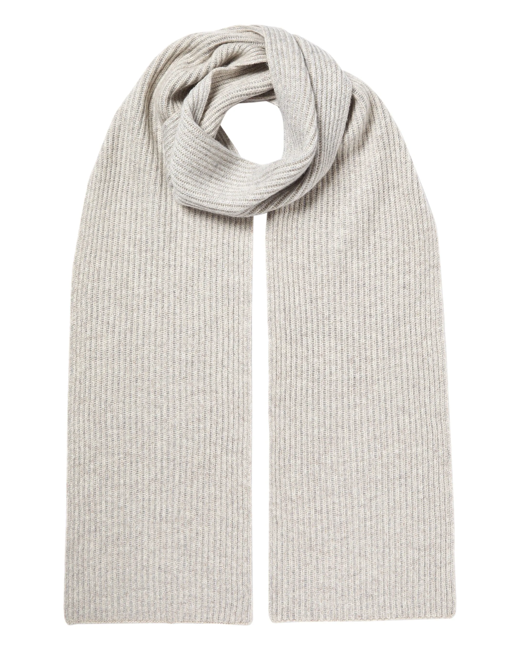 Sand Brown Cashmere Rib Scarf for Women