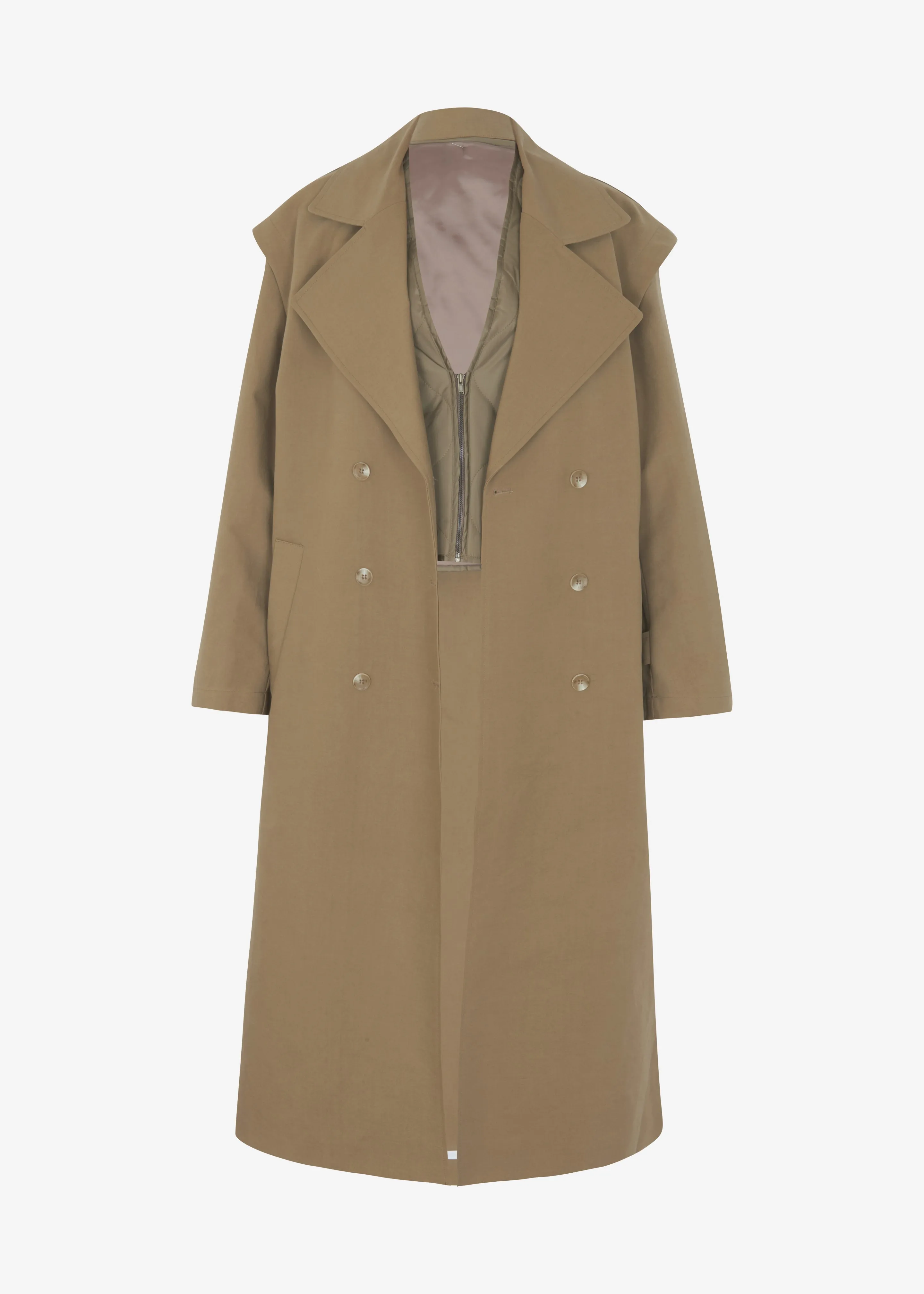 Saylor Beige Trench Coat 2-Piece Set