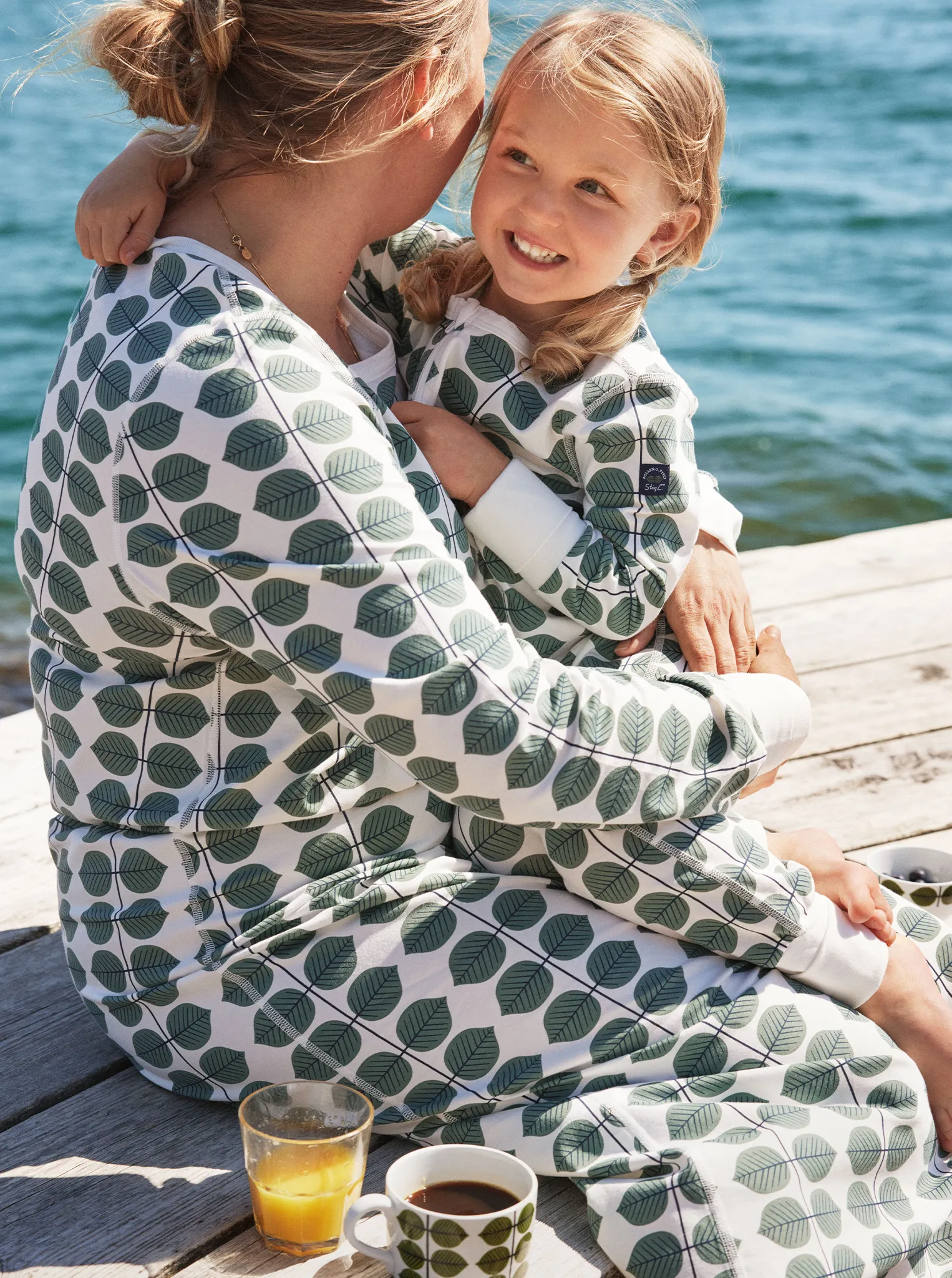 Scandi Leaf Print Baby All-in-one